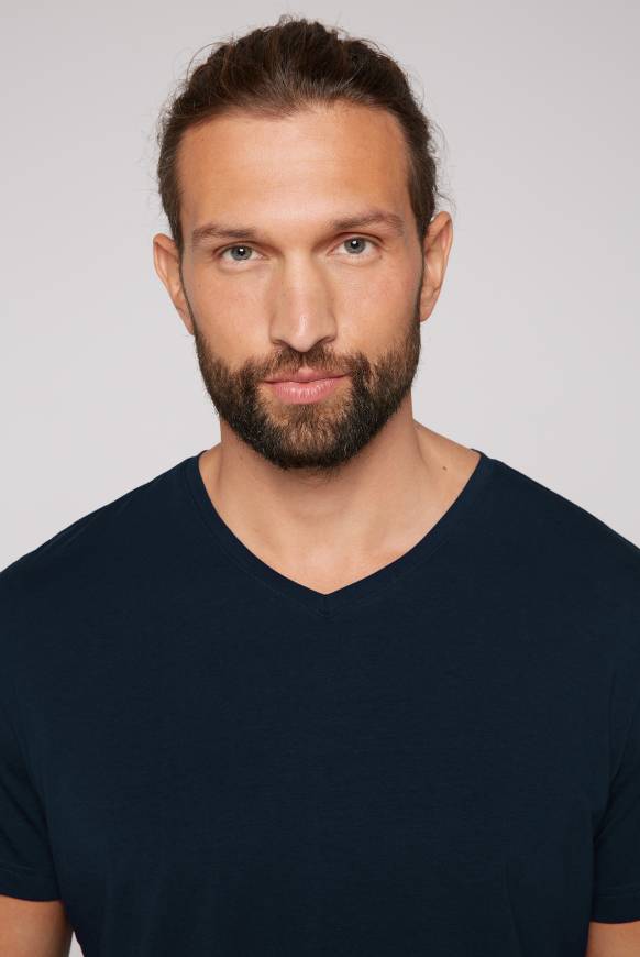 Soccx Basic T-Shirt mit V-Neck, Doppelpack blue navy / blue navy Blitzverkäufe