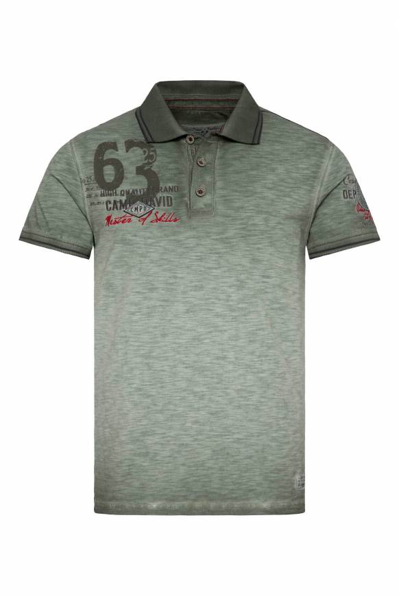 Soccx Pikee-Polo mit Prints und Stickereien green olive Outlet