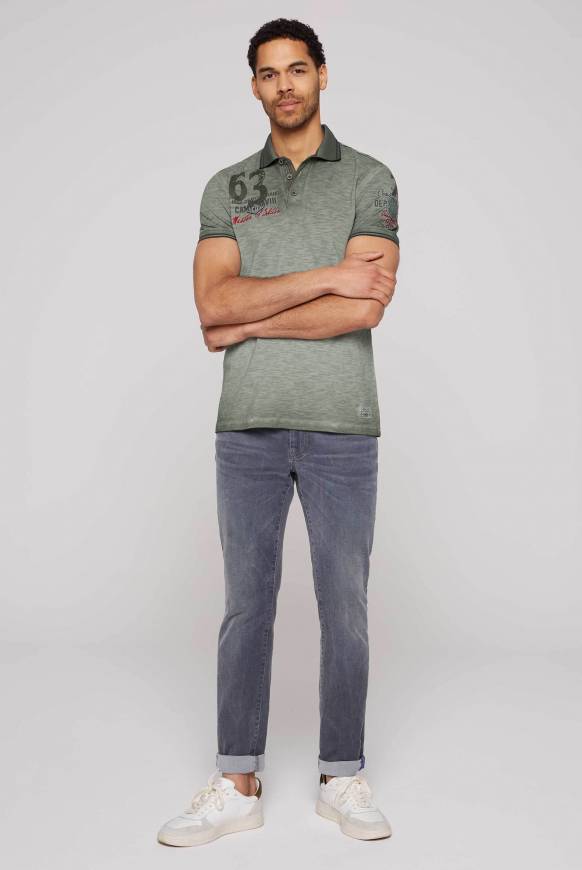 Soccx Pikee-Polo mit Prints und Stickereien green olive Outlet