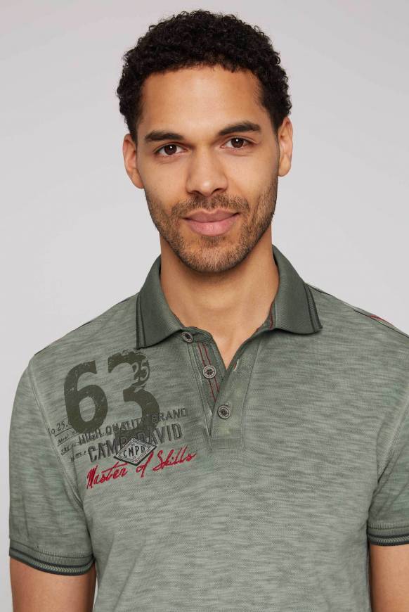 Soccx Pikee-Polo mit Prints und Stickereien green olive Outlet