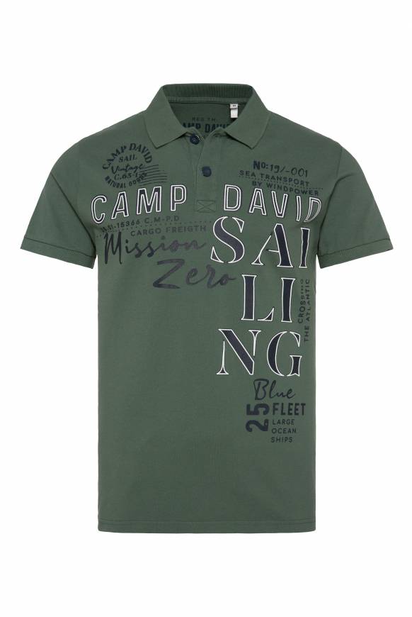 Soccx Pikee-Poloshirt mit Sailing Print grey green L Black Friday