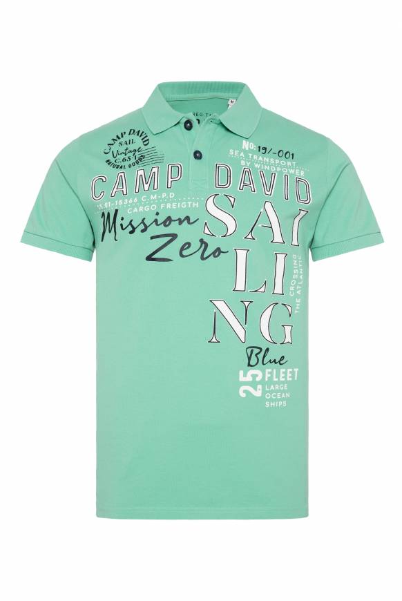 Soccx Pikee-Poloshirt mit Sailing Print sea green L Cyber Monday