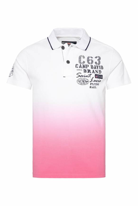 Soccx Pikee-Polo Dip Dye mit Logo Artworks opticwhite / pink punch Günstiger Verkauf