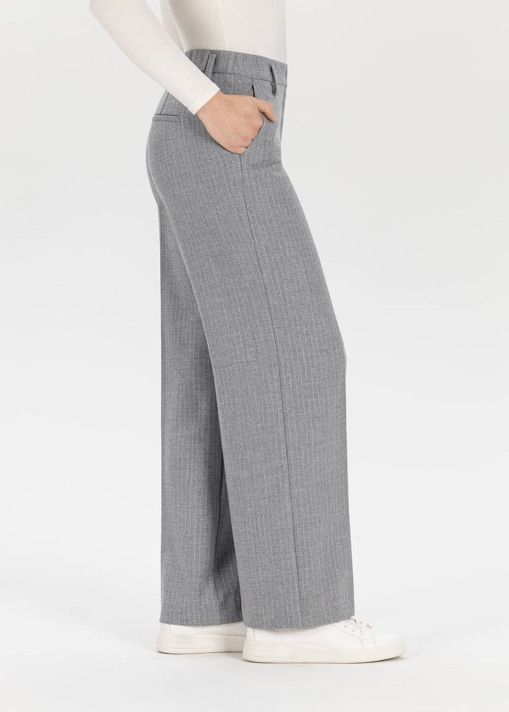 Stehmann Weite Hose Felicia in Pinstripe Wollmischung Günstiger Verkauf