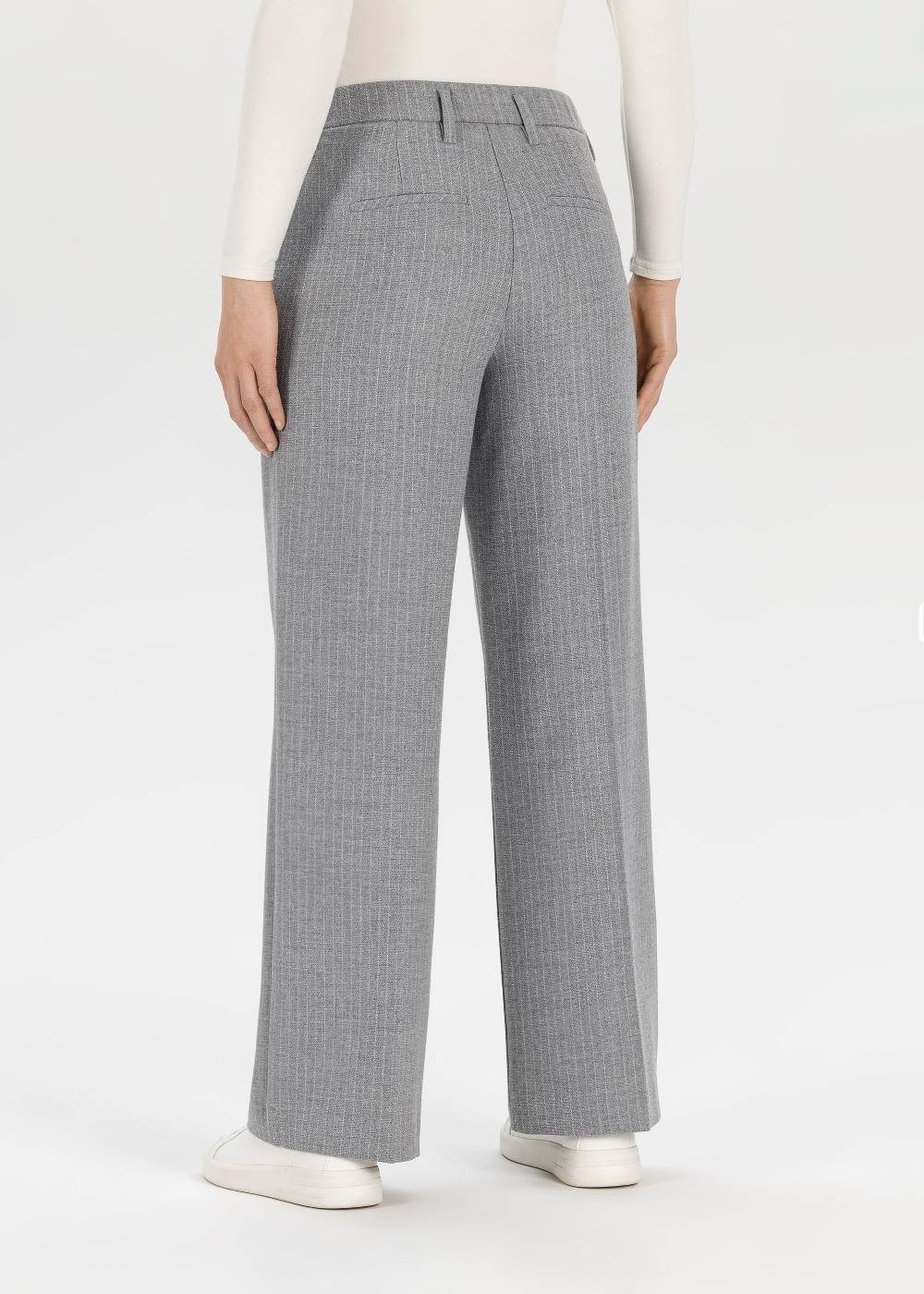 Stehmann Weite Hose Felicia in Pinstripe Wollmischung Günstiger Verkauf