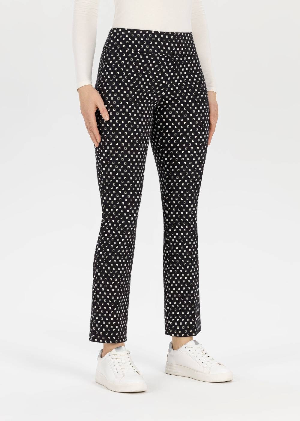 Stehmann 7/8-Hose Ina in Black and White Jacquard Hotsell