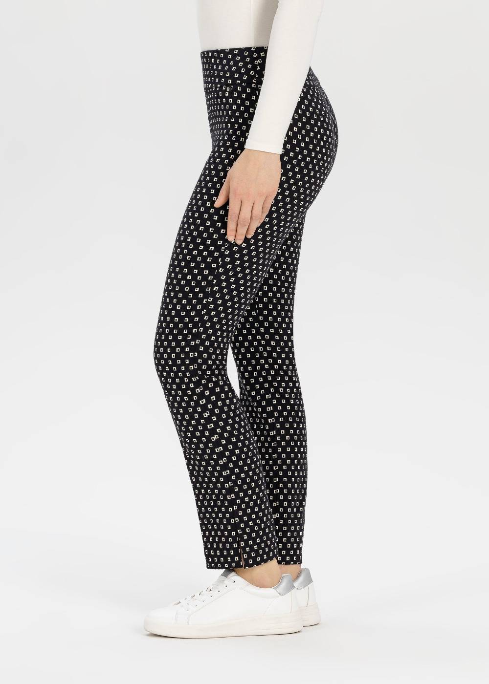 Stehmann 7/8-Hose Ina in Black and White Jacquard Hotsell