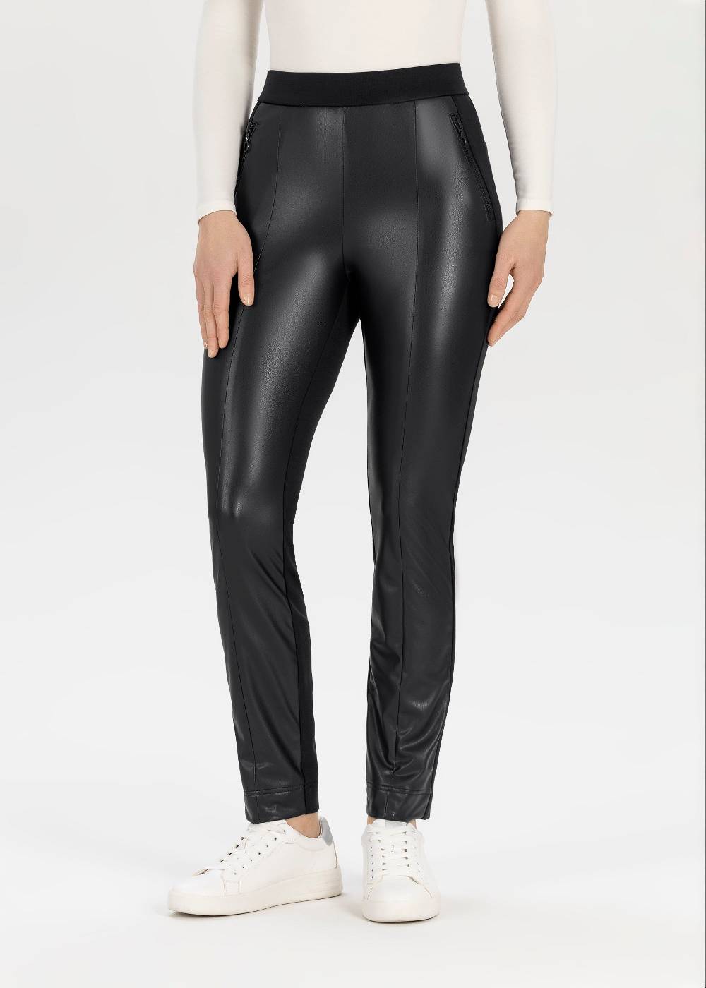 Stehmann Stretchhose Imilia mit Lederimitat
