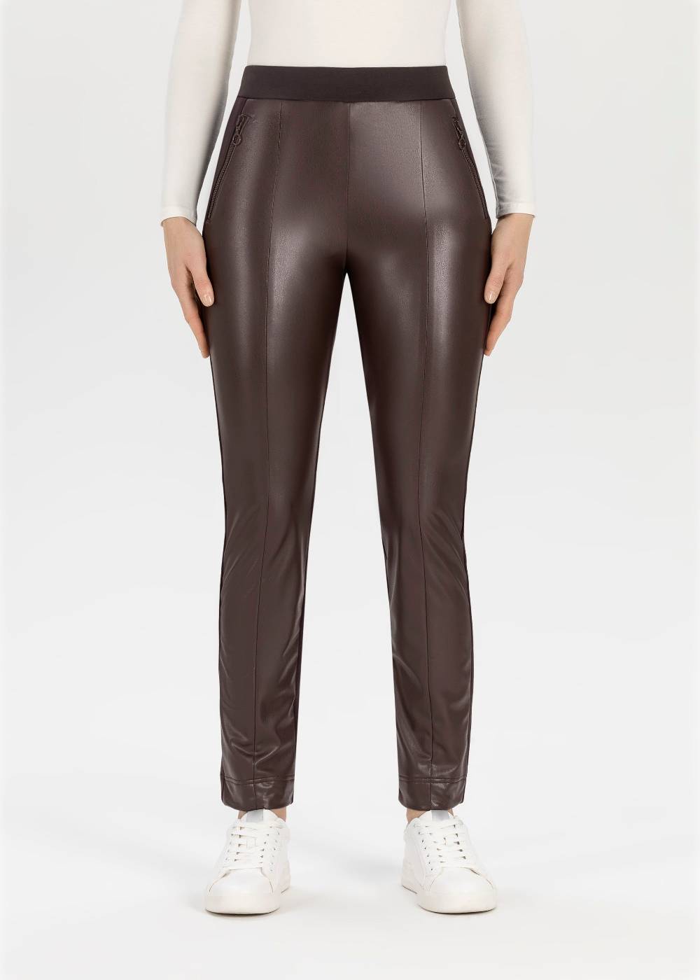 Stehmann Stretchhose Imilia mit Lederimitat