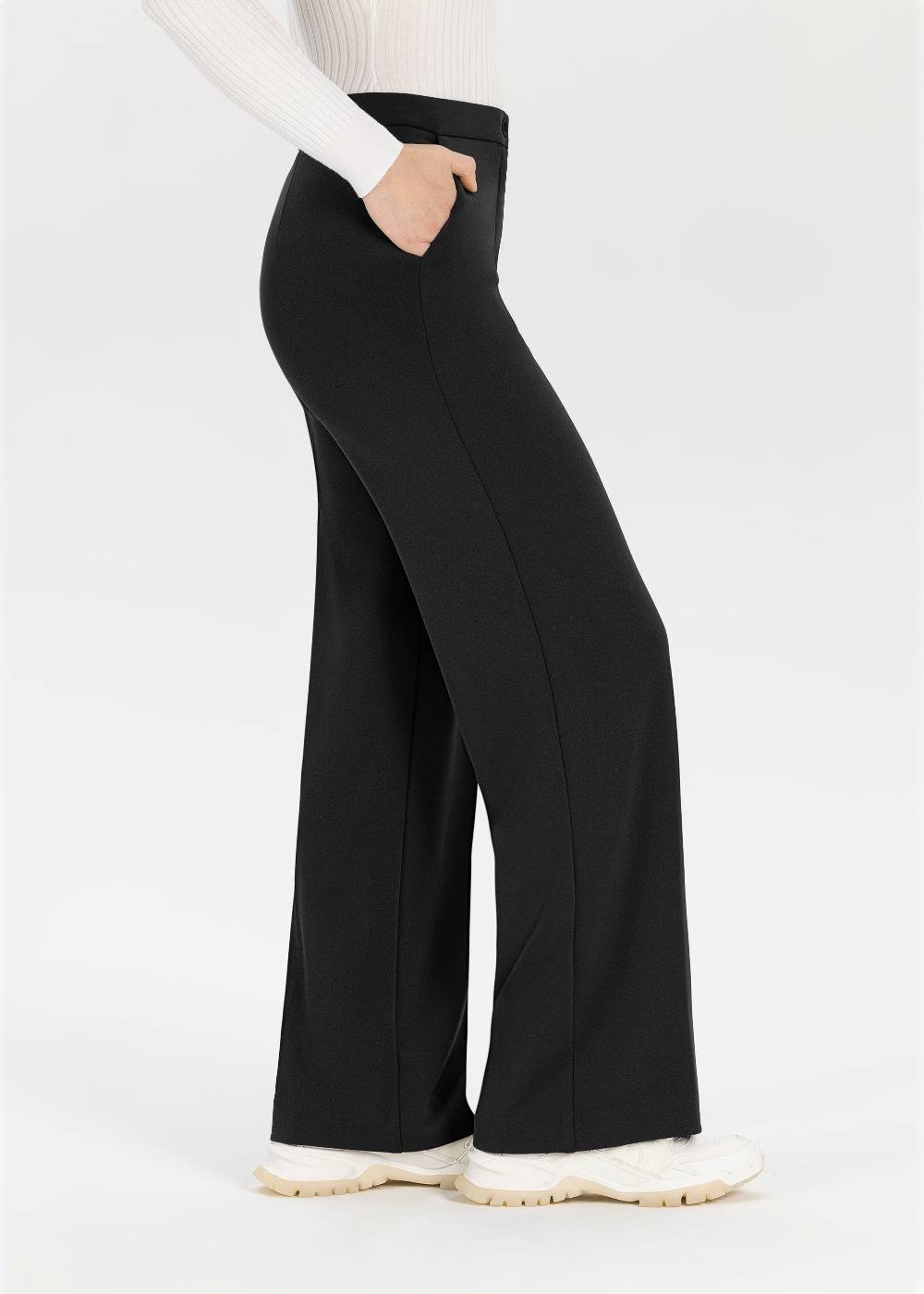 Stehmann Hose Hillda in Scuba Crepe mit weitem Bein Hotsell