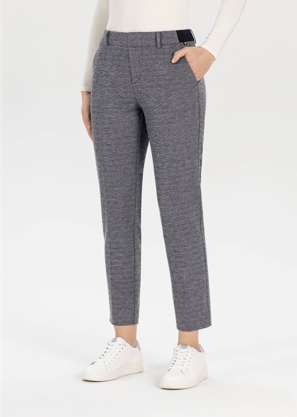 Stehmann 7/8-Hose Fluor in Herringbone Jersey