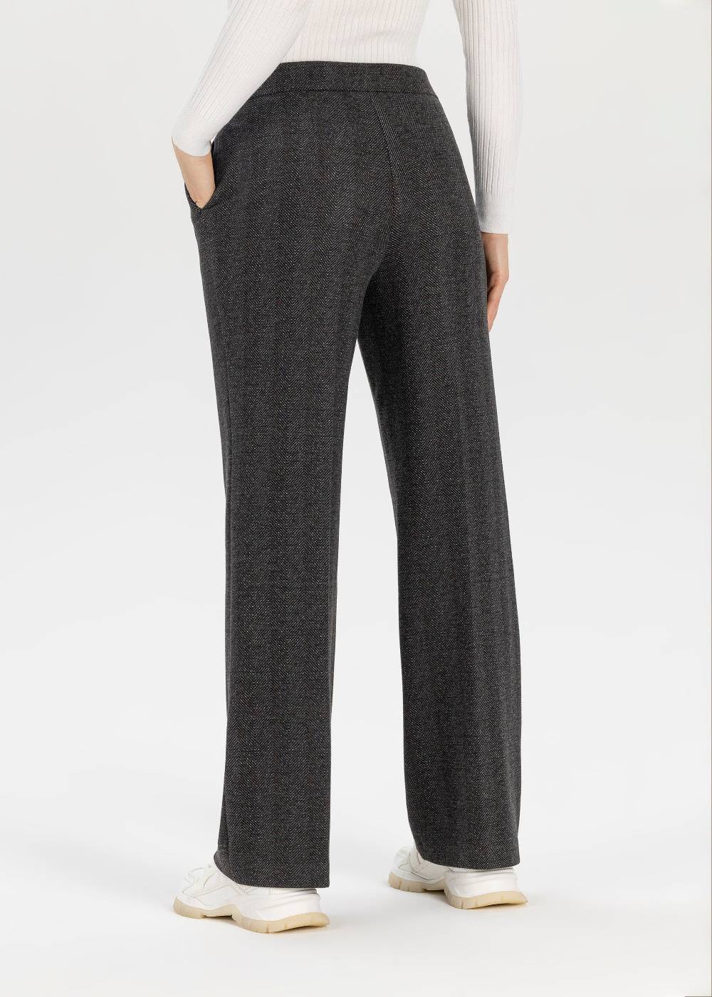 Stehmann Relaxed Hose Flanna in Fluffy Herringbone Qualität Black Friday