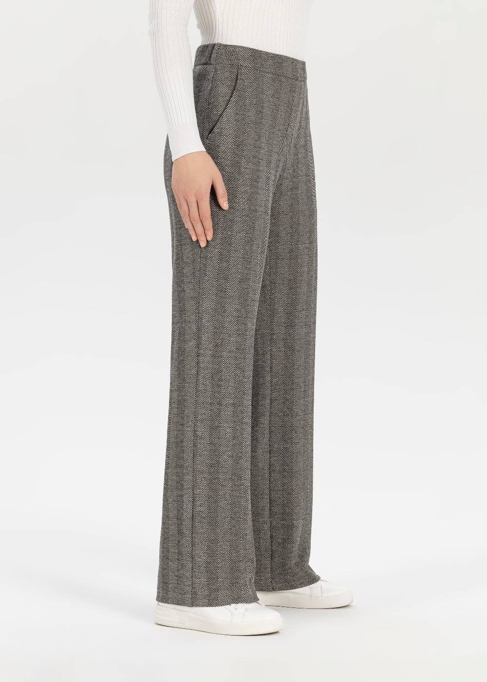 Stehmann Relaxed Hose Flanna in Fluffy Herringbone Qualität Günstiger Verkauf