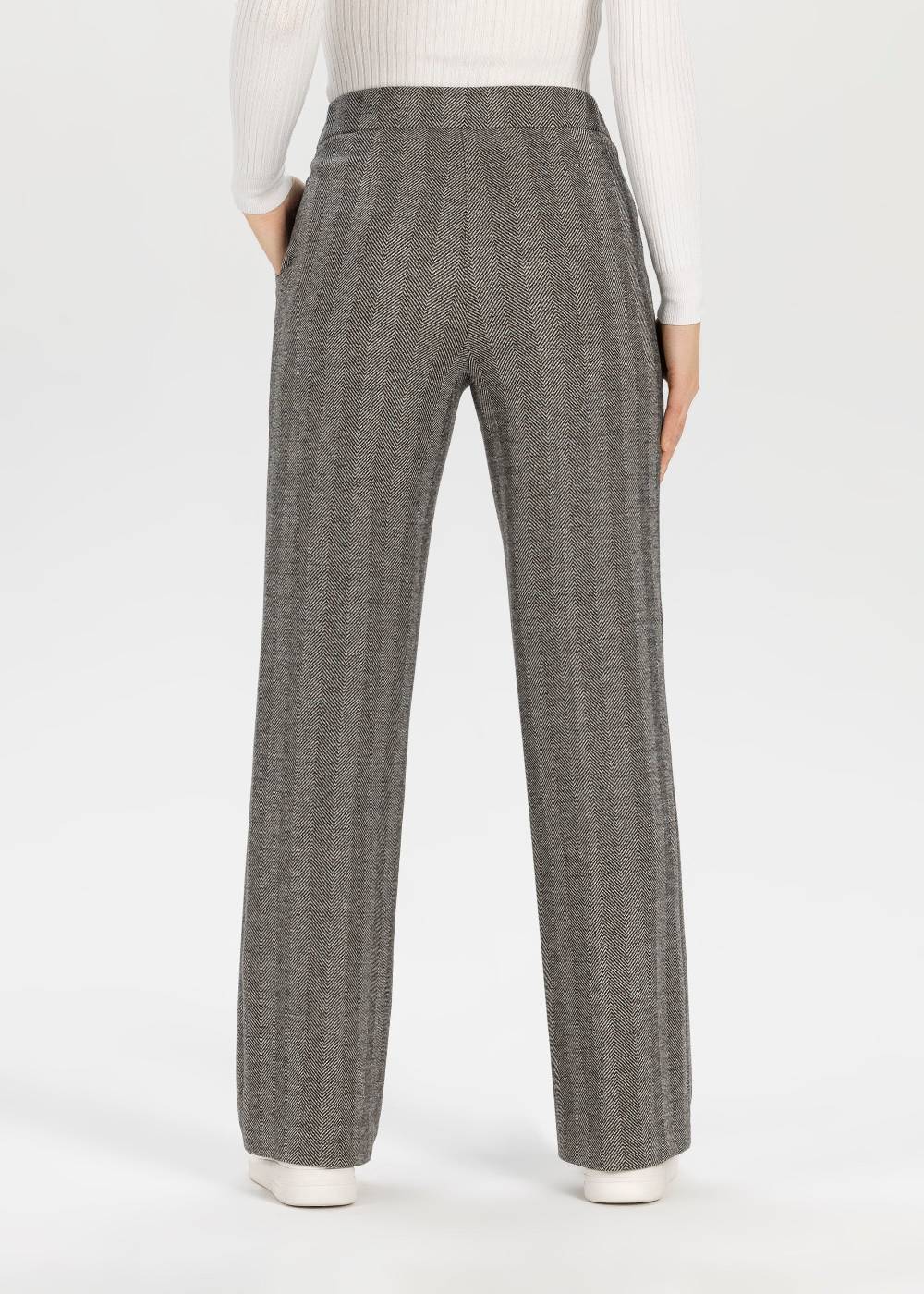 Stehmann Relaxed Hose Flanna in Fluffy Herringbone Qualität Günstiger Verkauf
