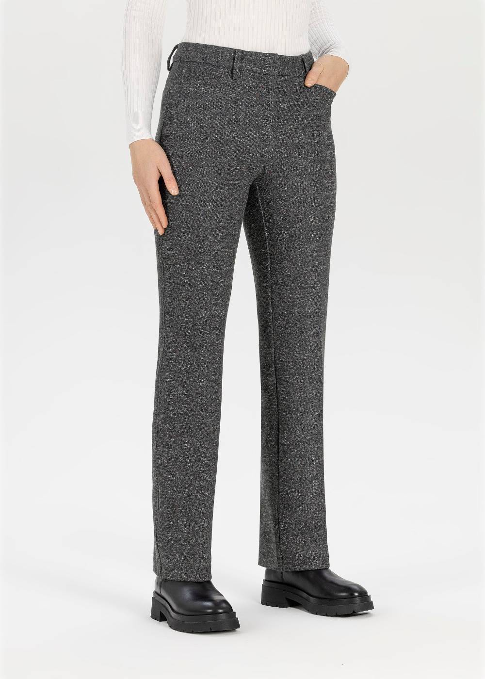 Stehmann Tweed Jerseyhose Editta mit geradem Bein