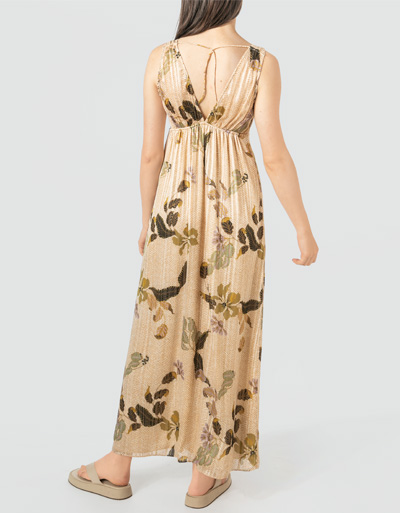 SECOND FEMALE Maxikleid mit Metallic-Garn Fabrikverkauf