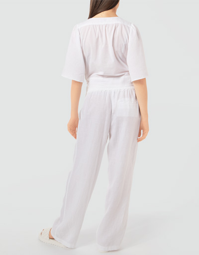 Marc O'Polo Leinenhose mit Elastikbund im Angebot