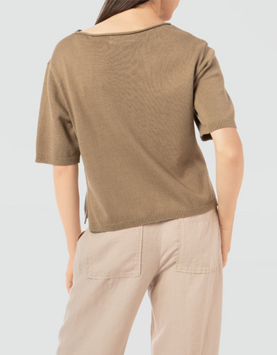 Marc O'Polo Kurzarmpullover mit rollierten Halsausschnitt Online