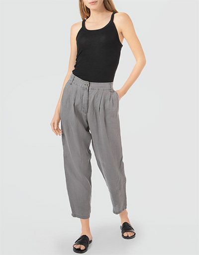 Replay Leinenhose mit Bundfalten