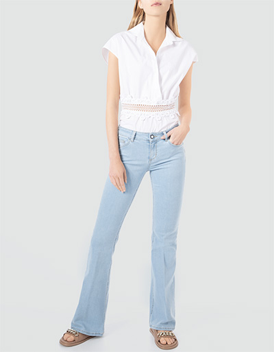 LIU JO Boot-Cut Jeans mit Elastikeinsatz am Bund