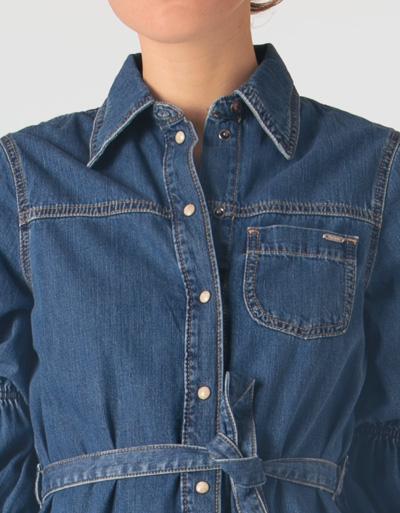 Pepe Jeans Jeanskleid mit dezenten Puff-Ärmel Blitzverkäufe