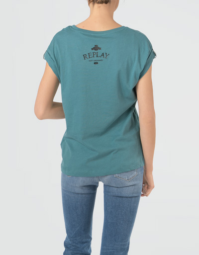 Replay T-Shirt mit Glitzerstein-Kettchen Outlet