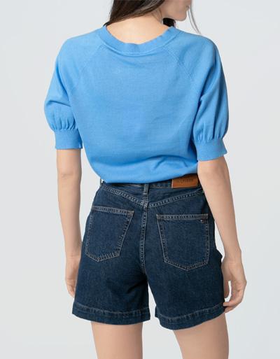 Tommy Hilfiger Kurzarm Pullover aus Bio Baumwolle im Angebot