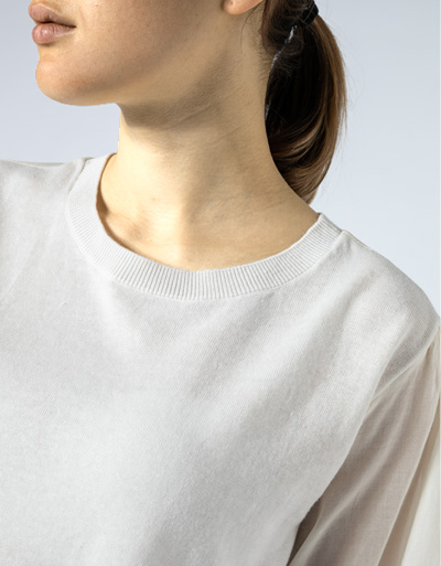 TWIN-SET Bluse mit Strickeinsatz Günstiger Verkauf
