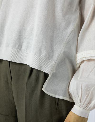 TWIN-SET Bluse mit Strickeinsatz Günstiger Verkauf