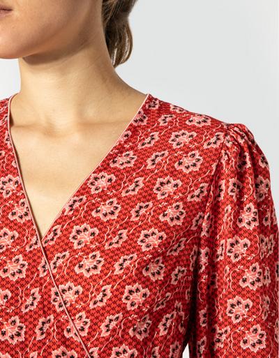 Freebird Wickelkleid mit Allover Print und Glitzergarn Online