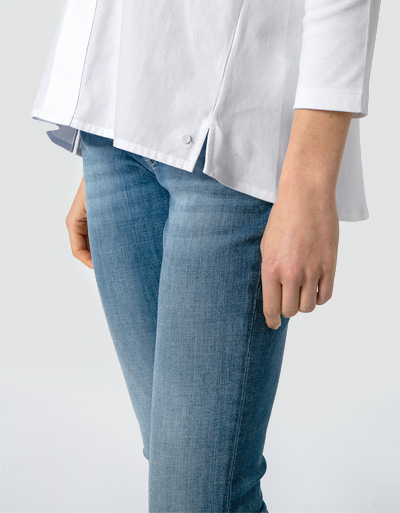 Marc O'Polo Bluse mit Jersey-Einsätzen Lagerräumung