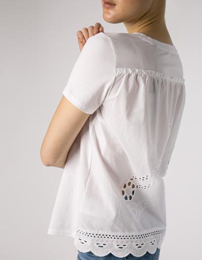 Marc O'Polo T-Shirt mit Lochspitze am Rückteil Riesige Ersparnisse
