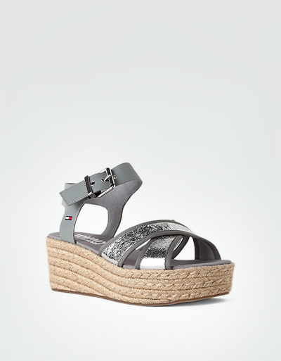 TOMMY JEANS Wedges mit Bastsohle Versandkostenfrei