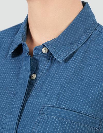 Barbour Shirtkleid in Denim-Optik mit feinen Streifen Muttertagsangebot